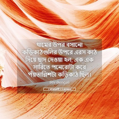 Picture 05 - 1 ৰাজাৱলী 7:3 BENIRV - থামের উপর বসানো - Bible Verse Picture