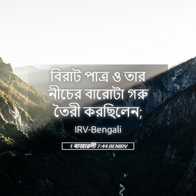 Picture 05 - 1 ৰাজাৱলী 7:44 BENIRV - বিরাট পাত্র ও তার - Bible Verse Picture