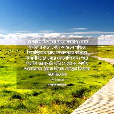 Picture 05 - 1 ৰাজাৱলী 9:16 BENIRV - এর আগে মিশরের রাজা - Bible Verse Picture