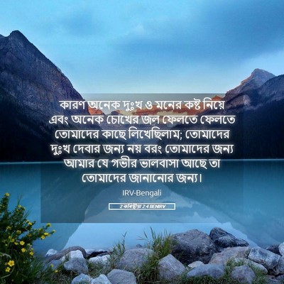 Picture 05 - 2 কৰিন্থীয়া 2:4 BENIRV - কারণ অনেক দুঃখ ও - Bible Verse Picture