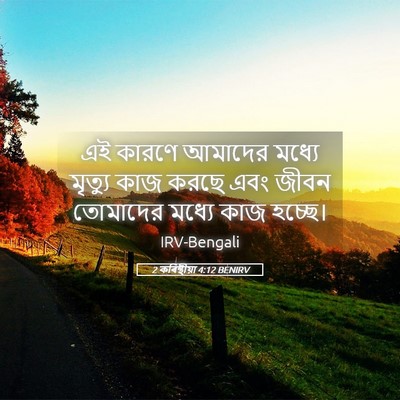 Picture 05 - 2 কৰিন্থীয়া 4:12 BENIRV - এই কারণে আমাদের - Bible Verse Picture