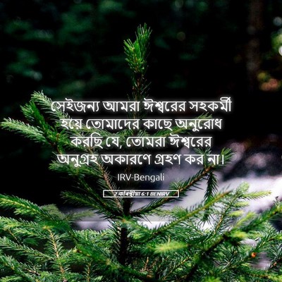 Picture 05 - 2 কৰিন্থীয়া 6:1 BENIRV - সেইজন্য আমরা - Bible Verse Picture