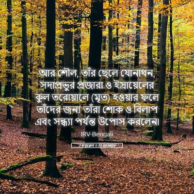 Picture 05 - 2 চমূৱেল 1:12 BENIRV - আর শৌল, তাঁর ছেলে - Bible Verse Picture