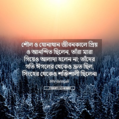Picture 05 - 2 চমূৱেল 1:23 BENIRV - শৌল ও যোনাথান - Bible Verse Picture