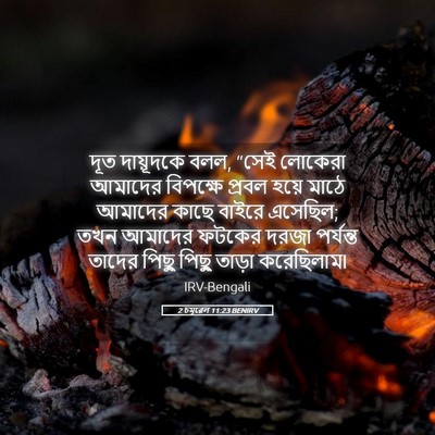 Picture 05 - 2 চমূৱেল 11:23 BENIRV - দূত দায়ূদকে বলল, - Bible Verse Picture