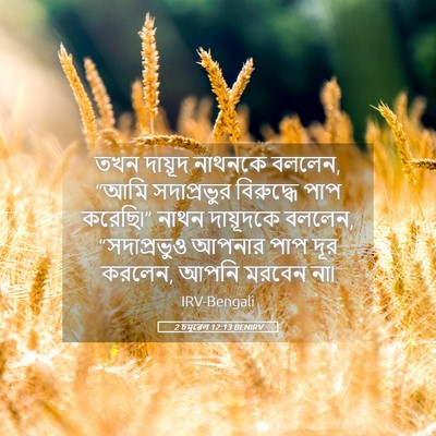 Picture 05 - 2 চমূৱেল 12:13 BENIRV - তখন দায়ূদ নাথনকে - Bible Verse Picture