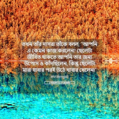 Picture 05 - 2 চমূৱেল 12:21 BENIRV - তখন তাঁর দাসরা - Bible Verse Picture