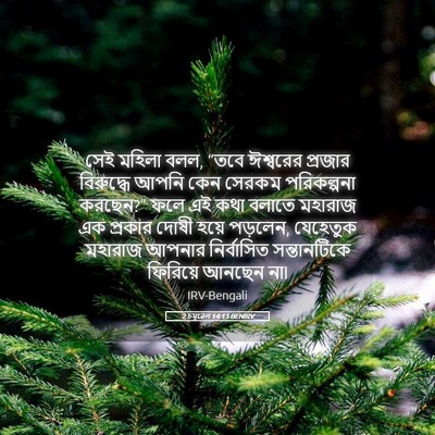 Picture 05 - 2 চমূৱেল 14:13 BENIRV - সেই মহিলা বলল, “তবে - Bible Verse Picture