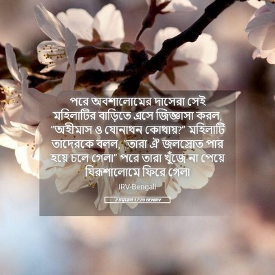 Picture 05 - 2 চমূৱেল 17:20 BENIRV - পরে অবশালোমের - Bible Verse Picture