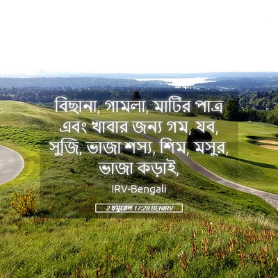 Picture 05 - 2 চমূৱেল 17:28 BENIRV - বিছানা, গামলা, - Bible Verse Picture
