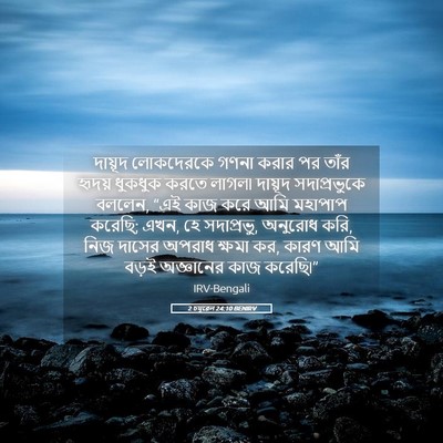 Picture 05 - 2 চমূৱেল 24:10 BENIRV - দায়ূদ লোকদেরকে - Bible Verse Picture
