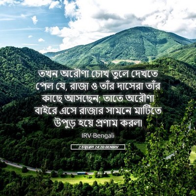 Picture 05 - 2 চমূৱেল 24:20 BENIRV - তখন অরৌণা চোখ তুলে - Bible Verse Picture