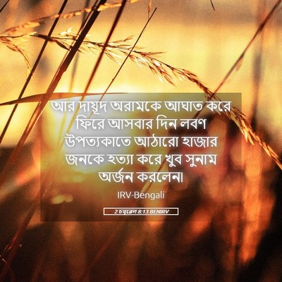 Picture 05 - 2 চমূৱেল 8:13 BENIRV - আর দায়ূদ অরামকে - Bible Verse Picture