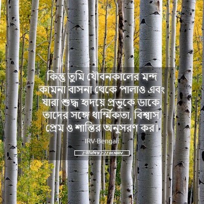Picture 05 - 2 তীমথিয় 2:22 BENIRV - কিন্তু তুমি - Bible Verse Picture