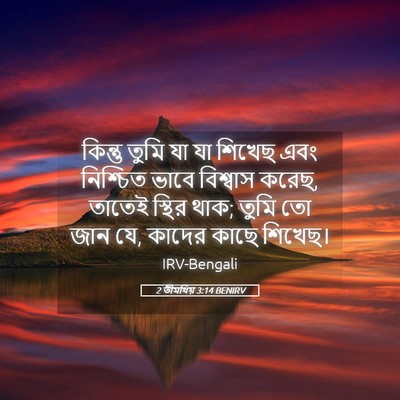 Picture 05 - 2 তীমথিয় 3:14 BENIRV - কিন্তু তুমি যা যা - Bible Verse Picture