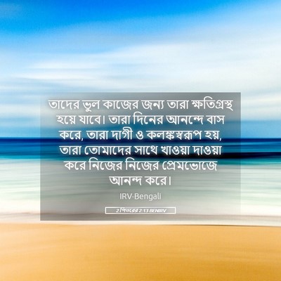 Picture 05 - 2 পিতরের 2:13 BENIRV - তাদের ভুল কাজের - Bible Verse Picture