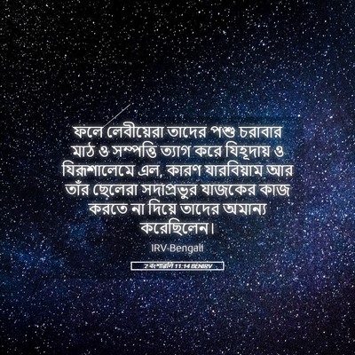 Picture 05 - 2 বংশাৱলি 11:14 BENIRV - ফলে লেবীয়েরা - Bible Verse Picture