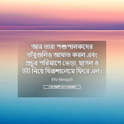Picture 05 - 2 বংশাৱলি 14:15 BENIRV - আর তারা - Bible Verse Picture