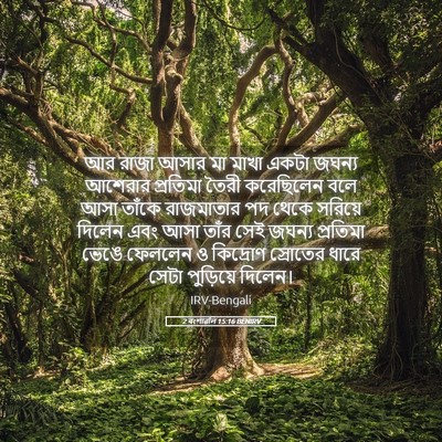 Picture 05 - 2 বংশাৱলি 15:16 BENIRV - আর রাজা আসার মা - Bible Verse Picture