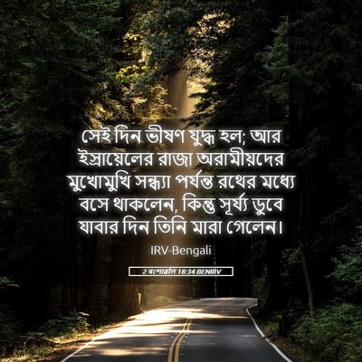 Picture 05 - 2 বংশাৱলি 18:34 BENIRV - সেই দিন ভীষণ যুদ্ধ - Bible Verse Picture