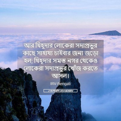 Picture 05 - 2 বংশাৱলি 20:4 BENIRV - আর যিহূদার লোকেরা - Bible Verse Picture