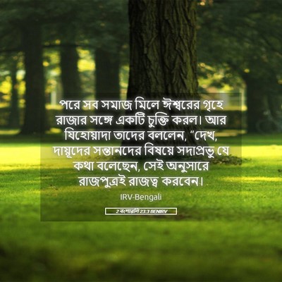 Picture 05 - 2 বংশাৱলি 23:3 BENIRV - পরে সব সমাজ মিলে - Bible Verse Picture