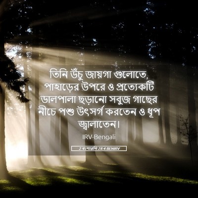 Picture 05 - 2 বংশাৱলি 28:4 BENIRV - তিনি উঁচু জায়গা - Bible Verse Picture