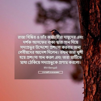 Picture 05 - 2 বংশাৱলি 29:30 BENIRV - রাজা হিষ্কিয় ও - Bible Verse Picture