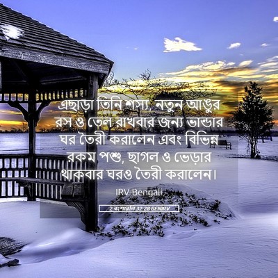 Picture 05 - 2 বংশাৱলি 32:28 BENIRV - এছাড়া তিনি শস্য, - Bible Verse Picture