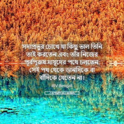 Picture 05 - 2 বংশাৱলি 34:2 BENIRV - সদাপ্রভুর চোখে যা - Bible Verse Picture