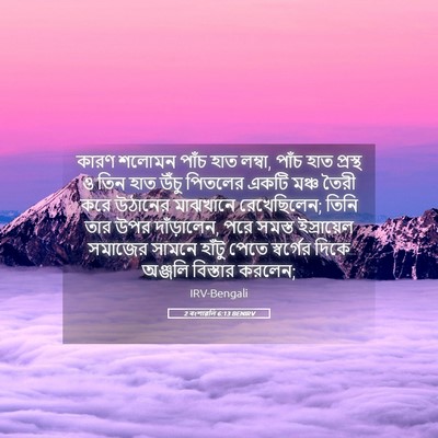 Picture 05 - 2 বংশাৱলি 6:13 BENIRV - কারণ শলোমন পাঁচ - Bible Verse Picture