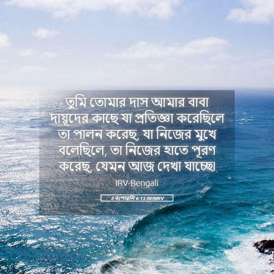 Picture 05 - 2 বংশাৱলি 6:15 BENIRV - তুমি তোমার দাস - Bible Verse Picture