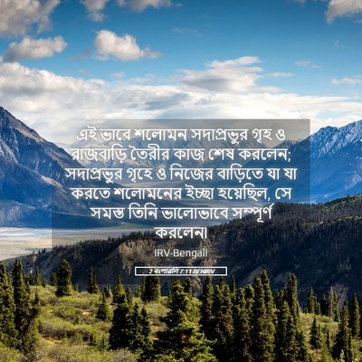 Picture 05 - 2 বংশাৱলি 7:11 BENIRV - এই ভাবে শলোমন - Bible Verse Picture