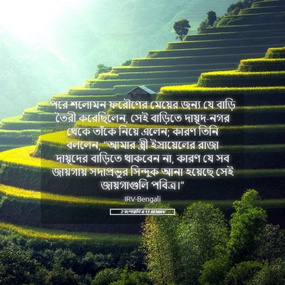 Picture 05 - 2 বংশাৱলি 8:11 BENIRV - পরে শলোমন ফরৌণের - Bible Verse Picture