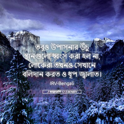 Picture 05 - 2 ৰাজাৱলি 12:3 BENIRV - তবুও উপাসনার উঁচু - Bible Verse Picture