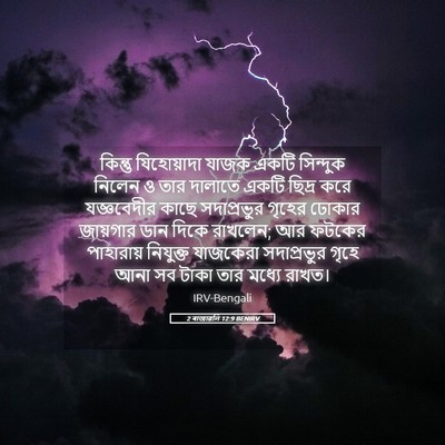 Picture 05 - 2 ৰাজাৱলি 12:9 BENIRV - কিন্তু যিহোয়াদা - Bible Verse Picture