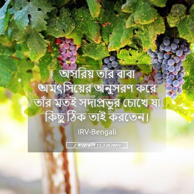 Picture 05 - 2 ৰাজাৱলি 15:3 BENIRV - অসরিয় তাঁর বাবা - Bible Verse Picture