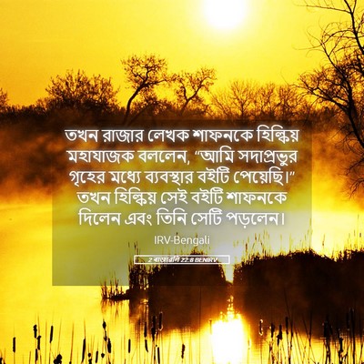 Picture 05 - 2 ৰাজাৱলি 22:8 BENIRV - তখন রাজার লেখক - Bible Verse Picture