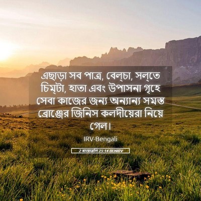 Picture 05 - 2 ৰাজাৱলি 25:14 BENIRV - এছাড়া সব পাত্র, - Bible Verse Picture