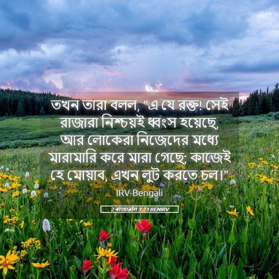 Picture 05 - 2 ৰাজাৱলি 3:23 BENIRV - তখন তারা বলল, “এ যে - Bible Verse Picture