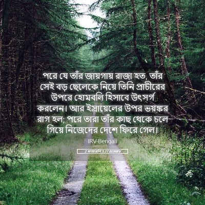 Picture 05 - 2 ৰাজাৱলি 3:27 BENIRV - পরে যে তাঁর - Bible Verse Picture