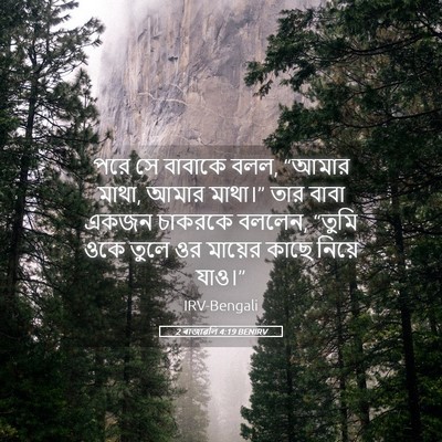 Picture 05 - 2 ৰাজাৱলি 4:19 BENIRV - পরে সে বাবাকে বলল, - Bible Verse Picture