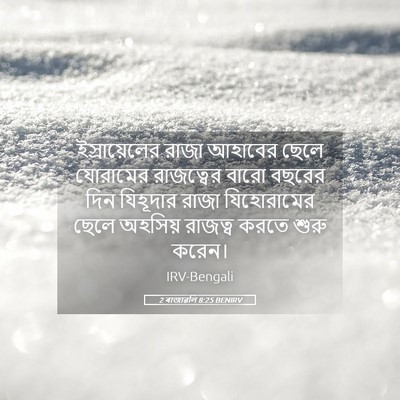 Picture 05 - 2 ৰাজাৱলি 8:25 BENIRV - ইস্রায়েলের রাজা - Bible Verse Picture
