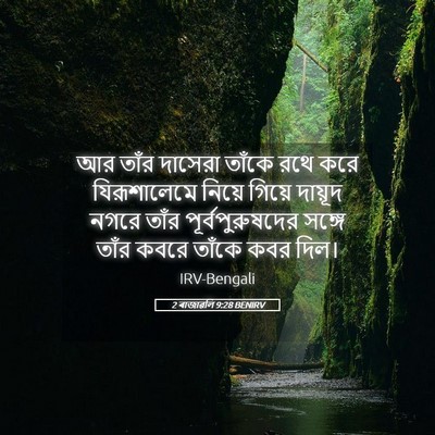 Picture 05 - 2 ৰাজাৱলি 9:28 BENIRV - আর তাঁর দাসেরা - Bible Verse Picture