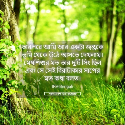 Picture 05 - पপ্রত্যাদেশ 13:11 BENIRV - তারপরে আমি আর একটা - Bible Verse Picture