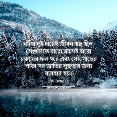 Picture 05 - पপ্রত্যাদেশ 22:2 BENIRV - নদীর দুই ধারেই - Bible Verse Picture