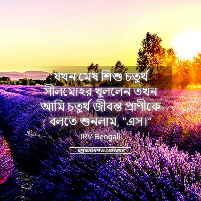 Picture 05 - पপ্রত্যাদেশ 6:7 BENIRV - যখন মেষ শিশু - Bible Verse Picture