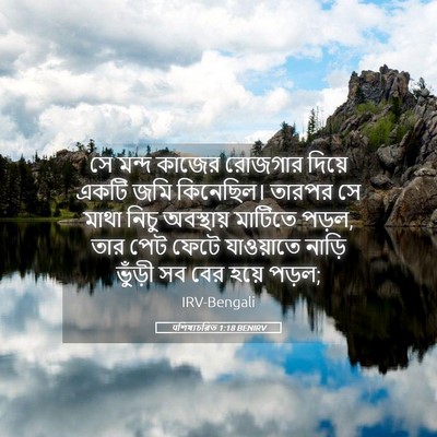 Picture 05 - पশিষ্যচরিত 1:18 BENIRV - সে মন্দ কাজের - Bible Verse Picture