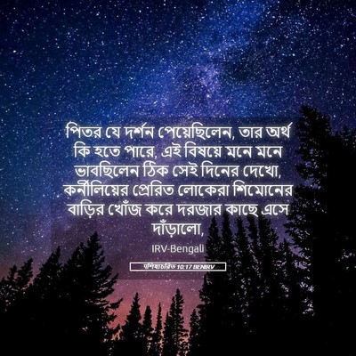 Picture 05 - पশিষ্যচরিত 10:17 BENIRV - পিতর যে দর্শন - Bible Verse Picture