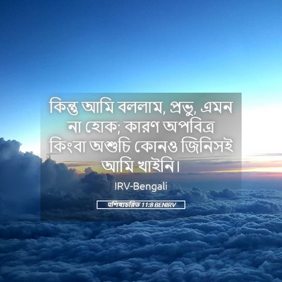 Picture 05 - पশিষ্যচরিত 11:8 BENIRV - কিন্তু আমি বললাম, - Bible Verse Picture